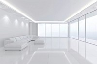Conceptual white interior design livingroom with layerings architecture furniture building.