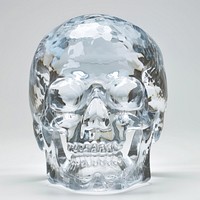 Crystal skull glass porcelain sculpture.