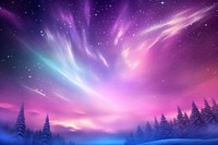 Pastel Aurora light on galaxy backgrounds landscape nature.