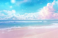 Pastel galaxy on sea sky backgrounds outdoors.