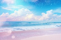 Pastel galaxy on sea sky backgrounds outdoors.