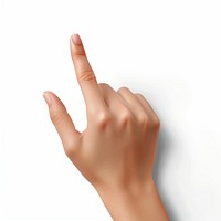 Person hand finger white background gesturing.