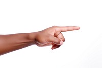 Person hand finger white background gesturing.