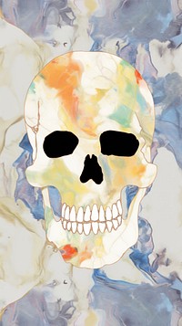 Skull marble wallpaper abstract painting pattern.