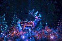 Bioluminescence reindeer border background wildlife outdoors nature.