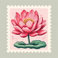 Lotus with Risograph style flower petal plant.