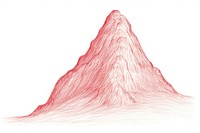 Drawing mountain nature sketch red.