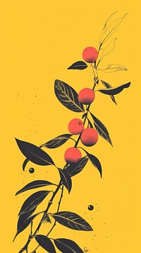 Goji berry graphics yellow plant.