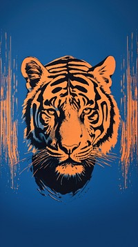 Tiger wildlife animal blue.