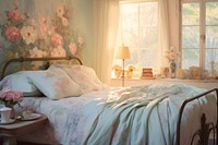 Soft vintage painting bedroom furniture cushion.