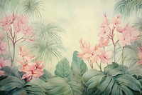Soft vintage painting of tropical plants backgrounds pattern nature.