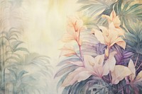 Soft vintage painting of tropical plants backgrounds pattern drawing.
