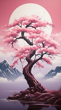 Sakura tree art outdoors blossom.