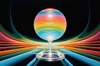 1970s airbrush art of doppler effect lighting pattern glass.