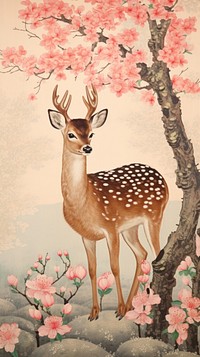 Traditional japanese deer in spring wildlife animal mammal.