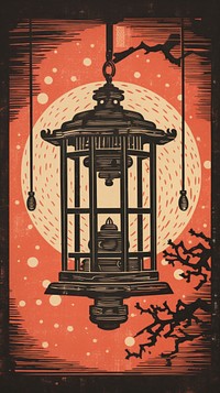 Traditional japanese lantern architecture illuminated darkness.