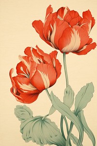 Tulip art painting pattern.