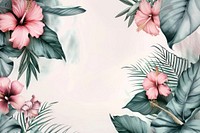 Exotic tropical flowers and leaves backgrounds pattern plant.