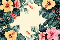 Exotic tropical flowers and leaves backgrounds hibiscus pattern.