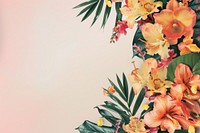 Exotic tropical flowers and leaves backgrounds plant petal.