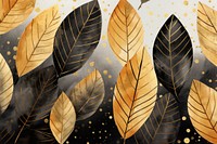 Gold leaves backgrounds pattern texture.