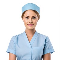Nurse portrait adult white background.