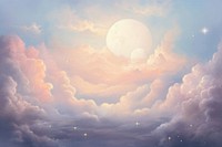 Romantic half moon on the clouds backgrounds astronomy outdoors.
