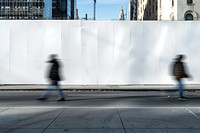 Exterior construction hoarding person adult white.