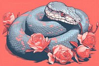Snake rose reptile animal.