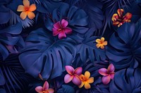 Background with hawaiian plants and flowers backgrounds tropics pattern.