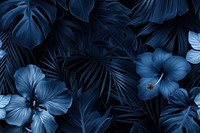 Background with hawaiian plants and flowers backgrounds pattern blue.