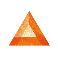 Orange triangle icon shape white background pyramid.