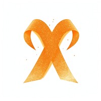 Orange cancer ribbon icon symbol logo white background.