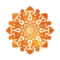 Orange mandala icon pattern shape art.