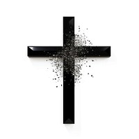 Black cross icon symbol white background catholicism.