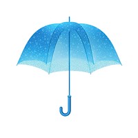 Blue umbrella icon shape white background protection.