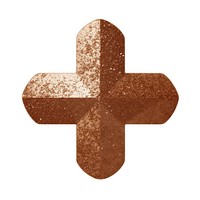 Brown plus icon symbol shape cross.