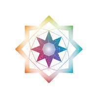 PNG Colorful octagram icon shape white background creativity.