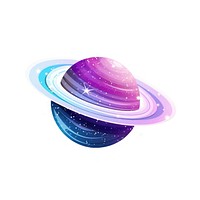 Colorful saturn icon universe planet space.