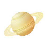 Gold saturn icon astronomy sphere planet.