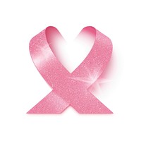 Pink cancer ribbon icon white background celebration accessories.