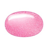 Pink oval icon glitter shape white background.