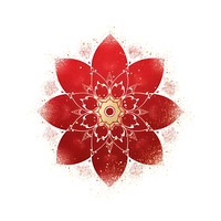 Red mandala icon pattern flower shape.
