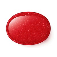 Red oval icon shape art white background.