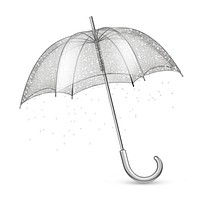 Silver umbrella icon white background protection sheltering.
