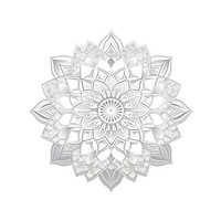 PNG Silver mandala icon shape white art.
