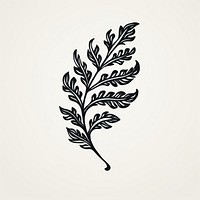 A black leaf old school hand poke tattoo style graphics pattern plant.