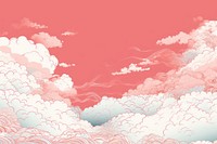 Hand drawn cloud with Japanese backgrounds outdoors pattern.