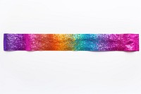 PNG Rainbow glitter texture pattern adhesive strip purple white background accessories.