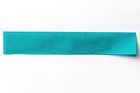 Turquoise color adhesive strip paper white background accessories.